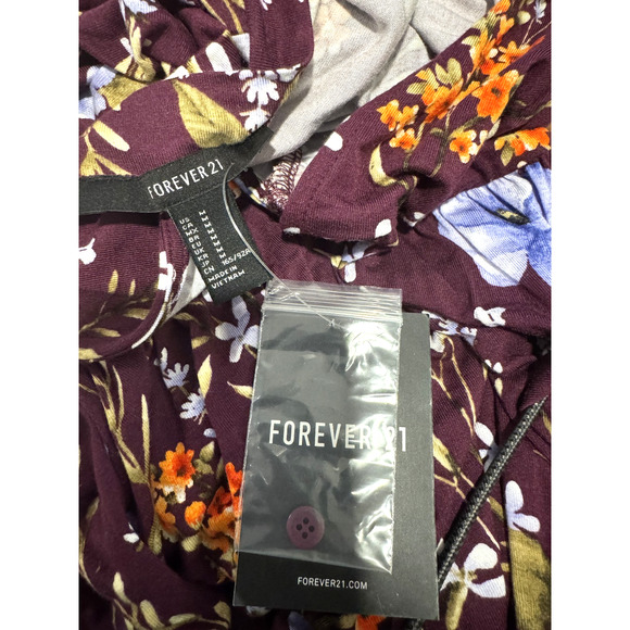 NEW Forever 21 Plum Knit Floral Open Back Dress Womens Size Medium M NWT - Picture 6 of 8
